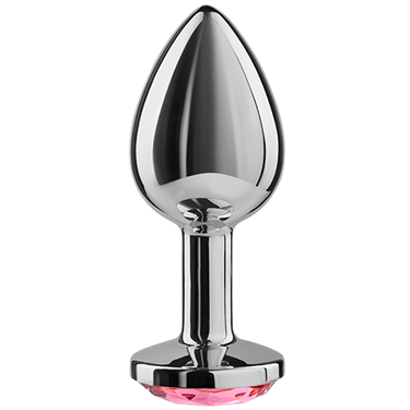 Plug anale in alluminio lucidato con vetro, 7 cm, adatto per doccia